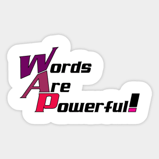 Words are powerful! Typography Design Sticker